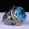 Natural Aquamarine Gemstone 925 Sterling Silver Best Mens Ring silverbazaaristanbul 