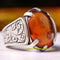 Natural Baltic Amber Luxury 925 Sterling Silver Mens Ring silverbazaaristanbul 
