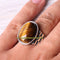 Natural Brown Tigers Eye Stone 925 Sterling Silver Mens Ring silverbazaaristanbul 