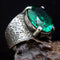 Natural Emerald Excellent Cut 925 Sterling Silver Handmade Mens Ring silverbazaaristanbul 