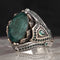 Natural Emerald Stone 925 Sterling Exclusive Nice Mens Ring silverbazaaristanbul 