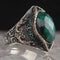 Natural Emerald Stone 925 Sterling Nice Mens Ring silverbazaaristanbul 