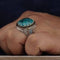 Natural Green Tourmaline Stone 925 Silver Hand Engraved Mens Ring silverbazaaristanbul 