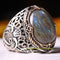 Natural Labradorite Stone Handmade 925 Sterling Silver Mens Ring silverbazaaristanbul 