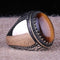 Natural Oval Brown Tigers Eye Stone Handmade Mens Ring silverbazaaristanbul 