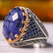 Natural Sapphire Stone 925 Sterling Silver Mens Ring silverbazaaristanbul 