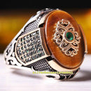 Copy of 925 Sterling Eagle Sapphire and Onyx Stone Mens Ring silverbazaaristanbul 