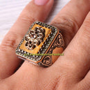 Natural Tigers Eye and Peridot Stone 925 Sterling Silver Mens Ring silverbazaaristanbul 