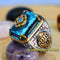 New Aquamarine Stone 925 Sterling Silver Handmade Ring for Men silverbazaaristanbul 