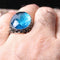 New Blue 925 Sterling Silver Aquamarine Stone Mens Ring silverbazaaristanbul 