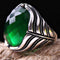 New Faceted Stone 925 Sterling Silver Emerald Ring for Men silverbazaaristanbul 