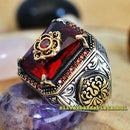 New Ruby Stone 925 Sterling Silver Handmade Ring for Men silverbazaaristanbul 