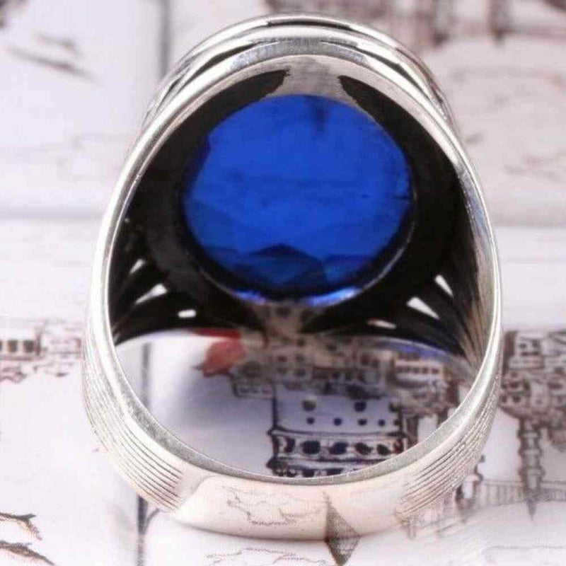 Nice Turquoise Stone Jewelry 925 Sterling Silver Mens Ring silverbazaaristanbul 