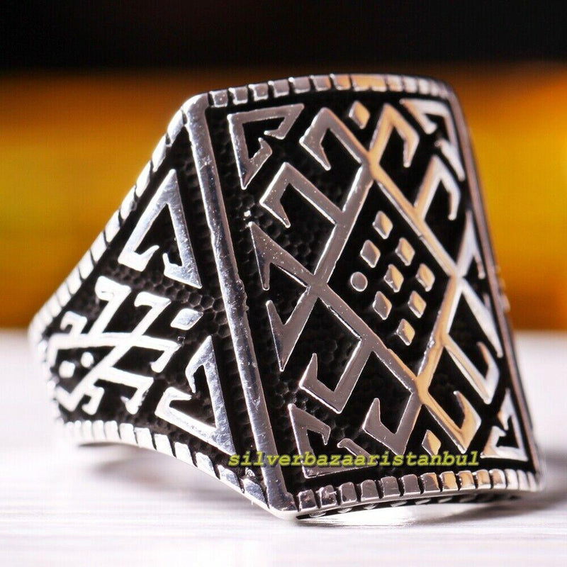 No Stone Turkish Handmade 925 Sterling Silver Simple Mens Ring silverbazaaristanbul 