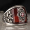 Noble Red Agate Best 925 Sterling Silver Handmade Mens Ring silverbazaaristanbul 