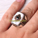 Original 925 Sterling Silver Mother of Pearl and Onyx Stone Mens Ring silverbazaaristanbul 