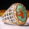 Original 925 Sterling Silver Natural Shape Turquoise Stone Mens Ring silverbazaaristanbul 