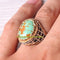 Original 925 Sterling Silver Natural Shape Turquoise Stone Mens Ring silverbazaaristanbul 