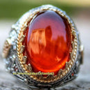 Original Carnelian Agate Aqeeq 925 Sterling Silver Mens Ring silverbazaaristanbul 
