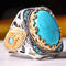 Original Oval Turquoise Stone 925 Sterling Silver Mens Ring silverbazaaristanbul 