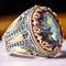 Original Tourmaline and Emerald Stone 925 Sterling Silver Mens Ring silverbazaaristanbul 