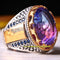 Original Tourmaline and Sapphire Stone 925 Sterling Silver Mens Ring silverbazaaristanbul 