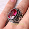 Ottoman Exclusive Red Ruby Stone 925 Sterling Silver Mens Ring silverbazaaristanbul 