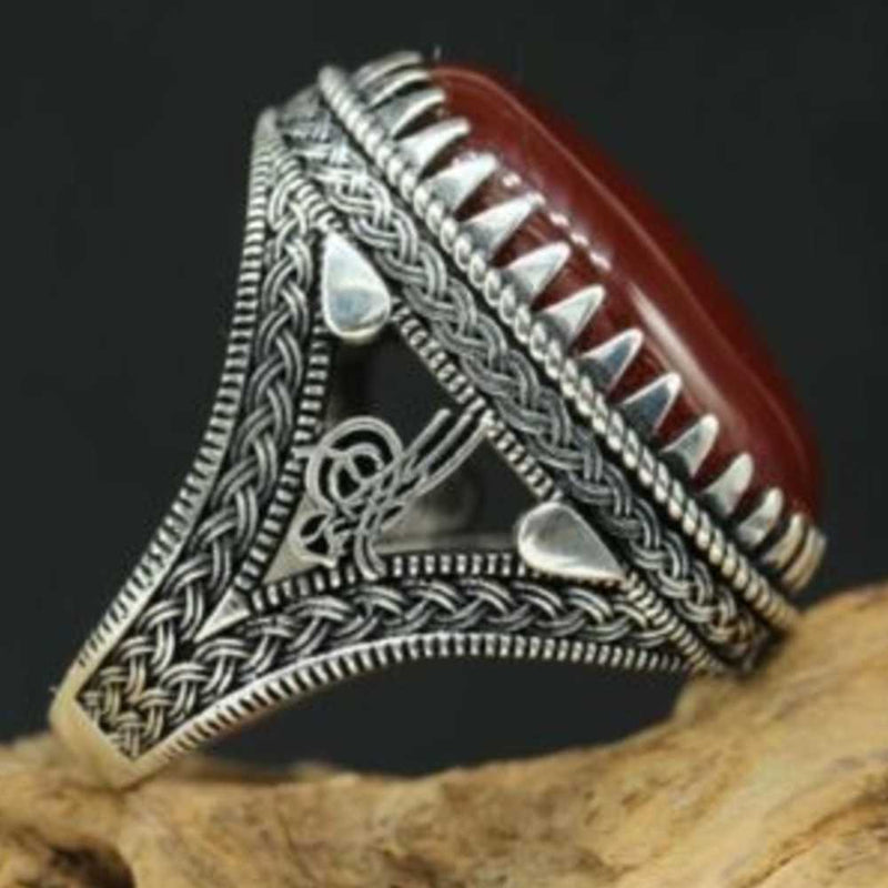 Copy of 925 Sterling Eagle Sapphire and Onyx Stone Mens Ring silverbazaaristanbul 