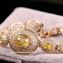 Oval Citrine Stone Luxury 925 Sterling Silver Yellow Women Bracelet silverbazaaristanbul 