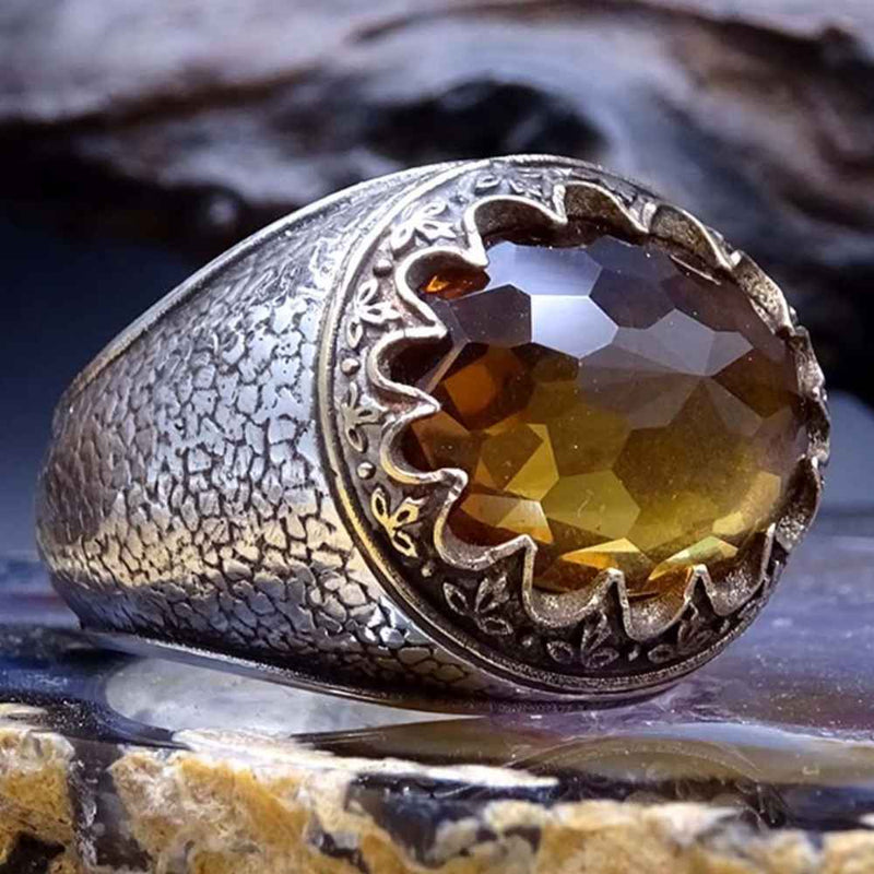 Oval Natural Zultanite Color Changing 925 Sterling Silver Mens