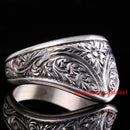 Pencil Work Archer Zihgir 925 Sterling Silver No Stone Men Ring silverbazaaristanbul 
