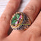 Rainbow Tourmaline and Sapphire 925 Sterling Silver Mens Ring silverbazaaristanbul 