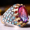 Rainbow Tourmaline Turquoise Stone 925 Sterling Silver Mens Ring silverbazaaristanbul 