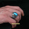 Real Cut Aquamarine Handmade 925 Sterling Silver Vintage Mens Ring silverbazaaristanbul 