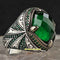 Real Cut Emerald Handmade 925 Sterling Silver Vintage Mens Ring silverbazaaristanbul 