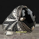 Real Cut Onyx Handmade 925 Sterling Silver Vintage Mens Ring silverbazaaristanbul 