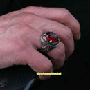 Real Cut Ruby Handmade 925 Sterling Silver Vintage Mens Ring silverbazaaristanbul 