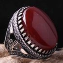 Red Liver Agate Stone Handmade 925 Sterling Silver Mens Ring silverbazaaristanbul 