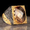 Rhodium 925 Sterling Silver Citrine Stone Mens Ring silverbazaaristanbul 