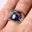 Roaring Lion Handmade Sapphire Stone 925 Sterling Silver Mens Ring silverbazaaristanbul 