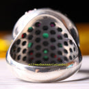 Round Multi Stones Luxury Handmade 925 Sterling Silver Mens Ring silverbazaaristanbul 
