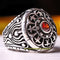 Round Red Ruby Stone Handmade 925 Sterling Silver Mens Ring silverbazaaristanbul 