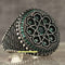 Round Small Multi Emerald Stones 925 Sterling Silver Mens Ring silverbazaaristanbul 