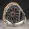 Ruby Stone Customizable Two Letter 925 Sterling Silver Mens Ring silverbazaaristanbul 