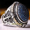 Sailor Anchor Design 925 Sterling Silver Sapphire Stone Mens Ring silverbazaaristanbul 