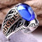 Sapphire Handmade 925 Sterling Silver Mens Man Ring silverbazaaristanbul 