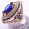 Sapphire Stone 925 Sterling Silver Luxury Big Ladies Ring silverbazaaristanbul 
