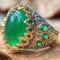 Shiny Agate and Emerald 925 Sterling Silver Multi Stone Mens Ring silverbazaaristanbul 