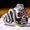 Skull and Snake Design Gothic Ruby 925 Sterling Silver Mens Ring silverbazaaristanbul 