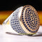 Small Micro Sapphire Stones 925 Sterling Silver Mens Ring silverbazaaristanbul 